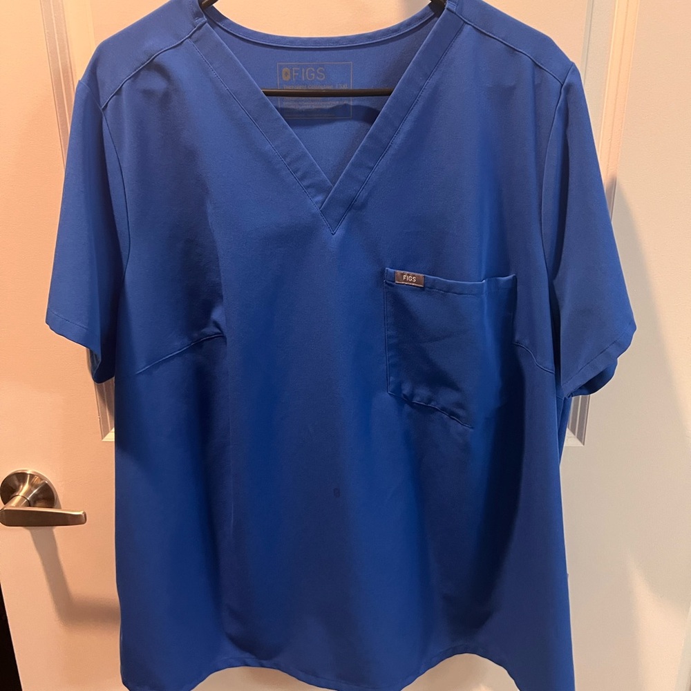 Figs Royal Blue Scrub Top